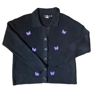 Daisy Street Embroidered Butterfly Cardigan
